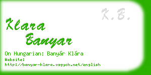 klara banyar business card